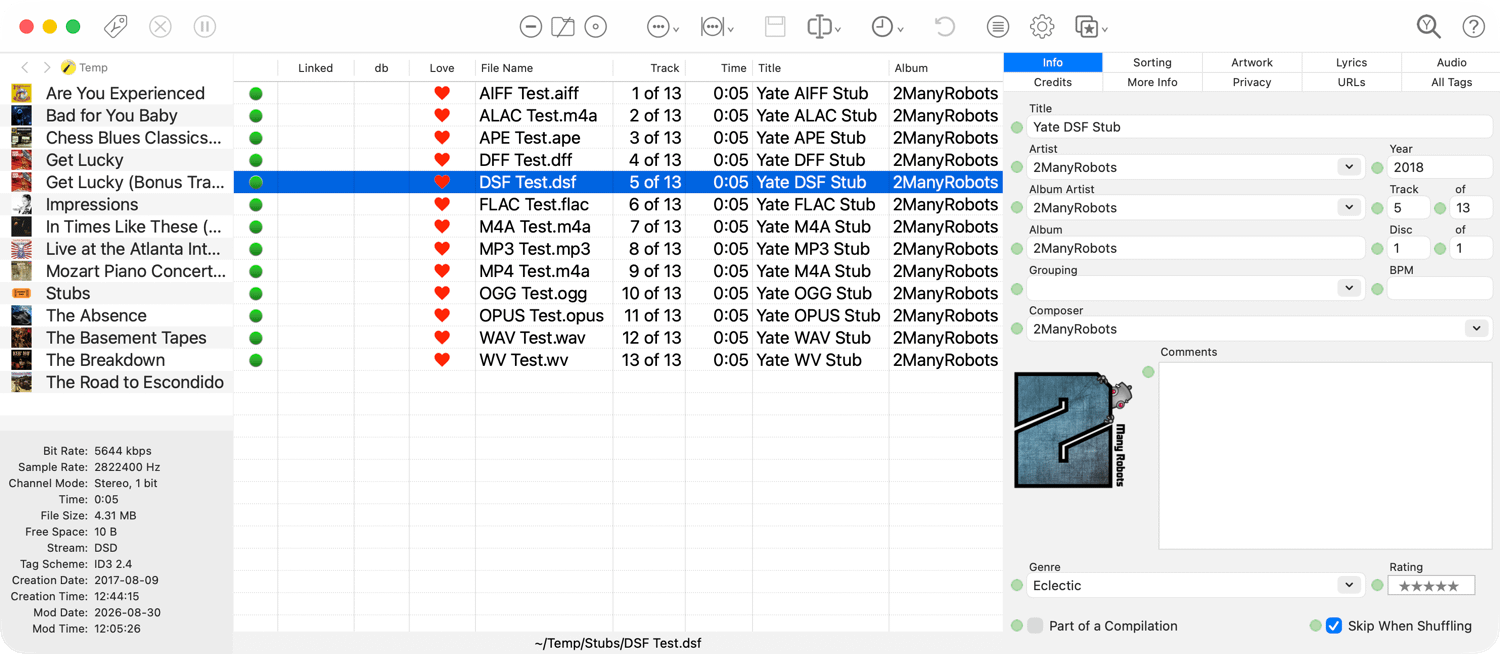 Supported Audio Files